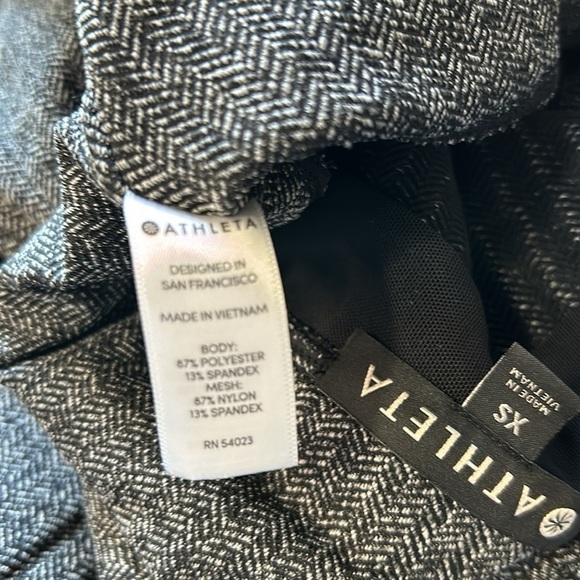 ATHLETA HERRINGBONE MERCER TIGHT Black Legging Workout Sz XS - Picture 13 of 15
